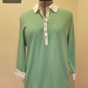 Ralph Lauren green & white shirt